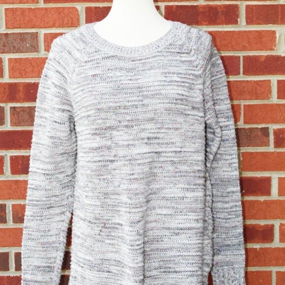 Gray and Purple Speckled Sweater | Long Sweater | 2000s Clothing | Women Size L - Picture 2 of 9